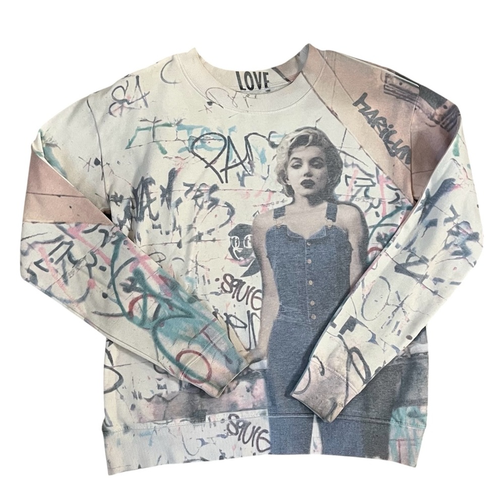 Marilyn Monroe Artistic Graffiti Print Sweatshirt